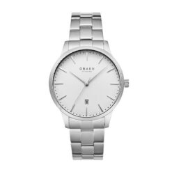 OBAKU LYNG STOR STEEL WHITE 45MM WATCH -