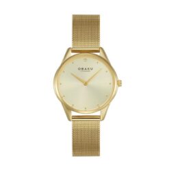 OBAKU SMYKKE - STAINLESS STEEL GOLD PVD CHAMPAGNE DIAL WATCH V297LXGGMG-DS
