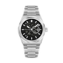 Police Ofset Quartz Black Multi-Function Dial Stainless Steel Watch 45mm
