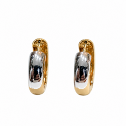 Two Tone Gold Huge Earrings