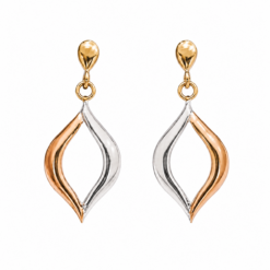 9ct Yellow & White Gold Drop Earrings