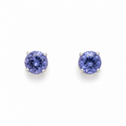 White Gold & Tanzanite Stud Earrings
