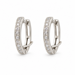 9ct White Gold Cubic Zirconia Huggies