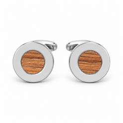 Stainless Steel & Wood Cufflinks