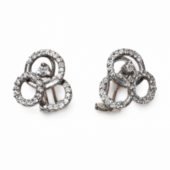 9ct White Gold Diamond interlocking circle Earrings