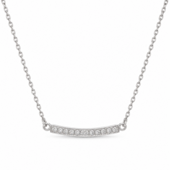 9ct White Gold Diamond Bar Necklace