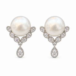 Sterling Silver Fresh Water & Cubic Earrings