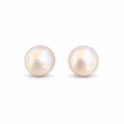 White Fresh Water Stud Earrings