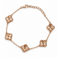 Van Cleef Inspired Sterling Silver Rose Gold Plated Bracelet