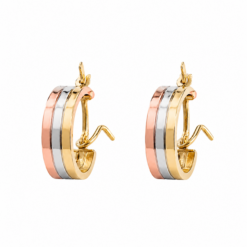 3 Colour Gold Hoop Earrings