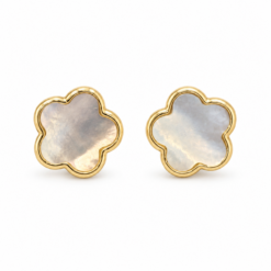 Van Cleef Inspired Fresh water Pearl Studs