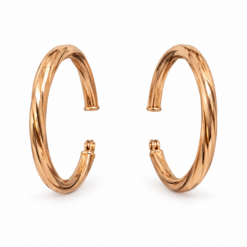 9ct Rose Gold Twisted Rope Hoop