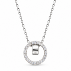 Sterling Silver & Cubic Zirconia Circle of Life & Cartier Style Pendant