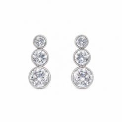 White Gold cubic Drop Earrings