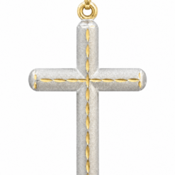 9ct White & Yellow Gold Cross Pendant