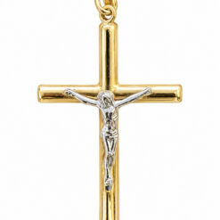 9ct White & Yellow Gold Crucifix Pendant