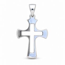 9ct White Gold Cross Pendant