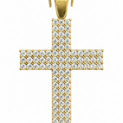 9ct Yellow Gold Cubic Set Cross Pendant