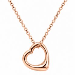9ct Rose Gold Tiffany Style Heart & Chain