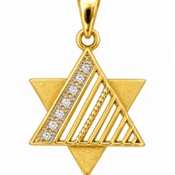 9ct Yellow Gold & Cubic Set Star of David