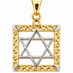 White & Yellow Gold Star of David