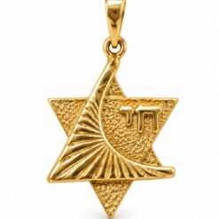 9ct Yellow Gold Chai & Star of David Pendant