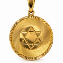 Solid Back 9ct Yellow Gold Star Of David